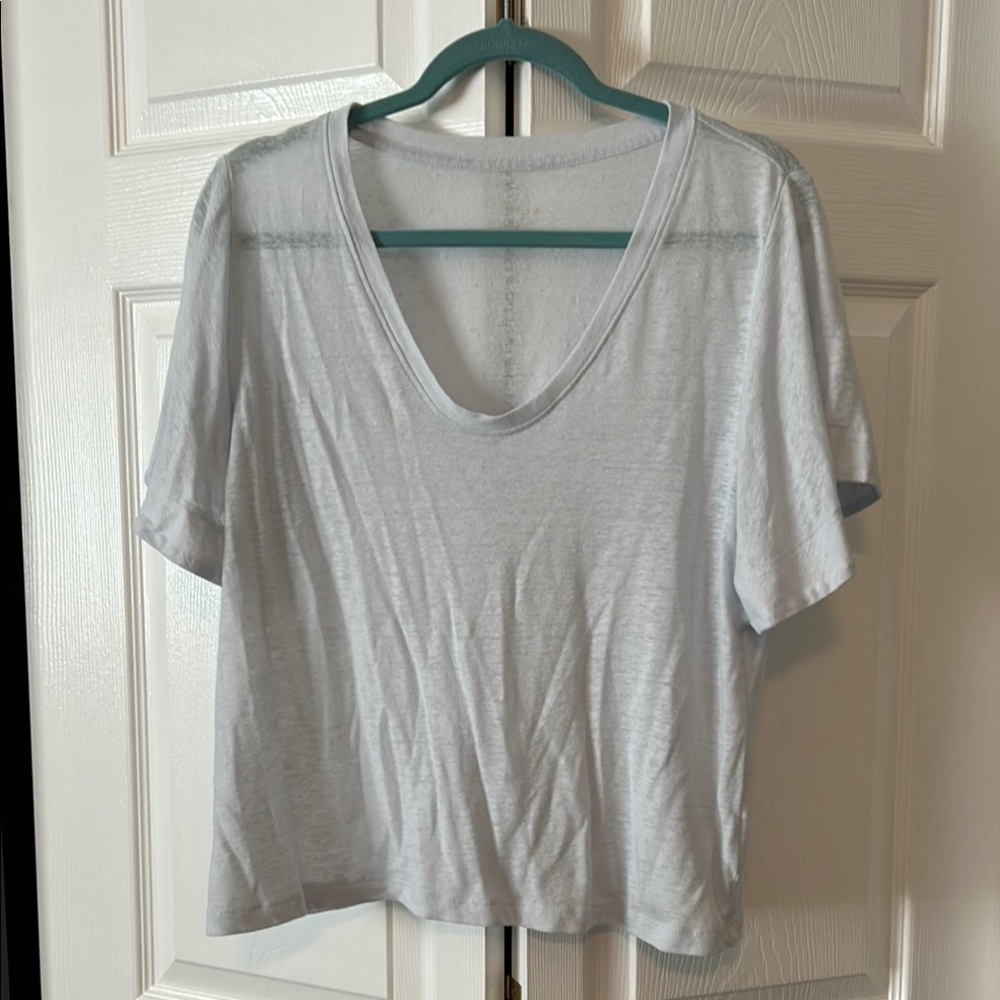 Women's White V-Neck Top